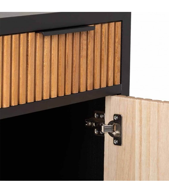 Taquillón con 2 puertas y 2 cajones de madera y metal industrial 5