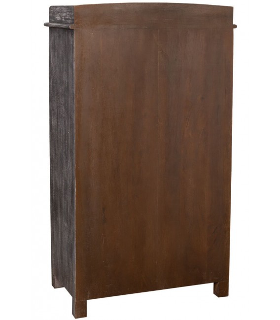 Vitrina 2 puertas cristal de mango de madera envejecida étnica 4