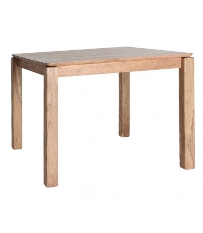 Mesa de comedor cuadrada madera natural estilo nórdico moderno.