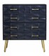 Cómoda pequeña art decó negra madera metal dorado 3 cajones 1