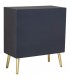 Cómoda pequeña art decó negra madera metal dorado 3 cajones 3