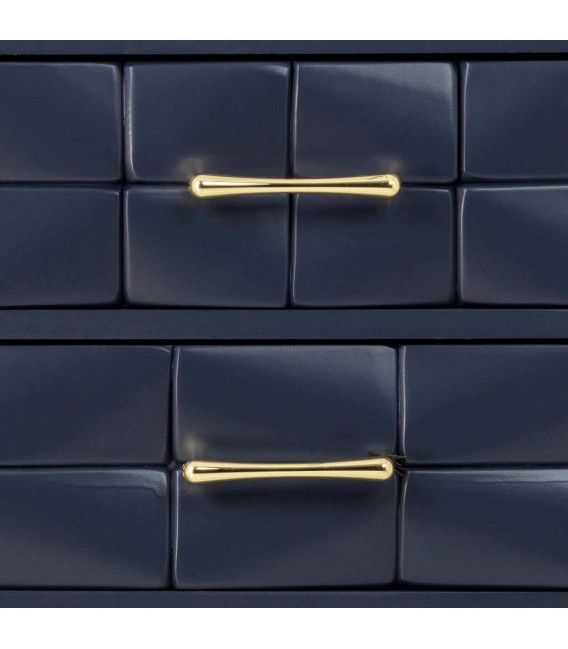 Cómoda pequeña art decó negra madera metal dorado 3 cajones 5