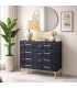 Cómoda pequeña art decó negra madera metal dorado 3 cajones Mdmhogar
