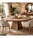 Mesa de comedor circular de madera de mango macizo artesanal boho Mdmhogar