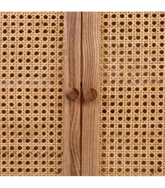 Aparador con 2 puertas y 10 cajones madera caña natural boho 6