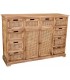 Aparador con 2 puertas y 10 cajones madera caña natural boho