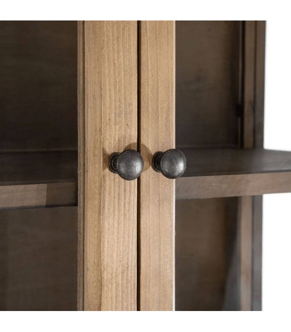Vitrina 6 puertas cristal madera reciclada estilo boho natural 5