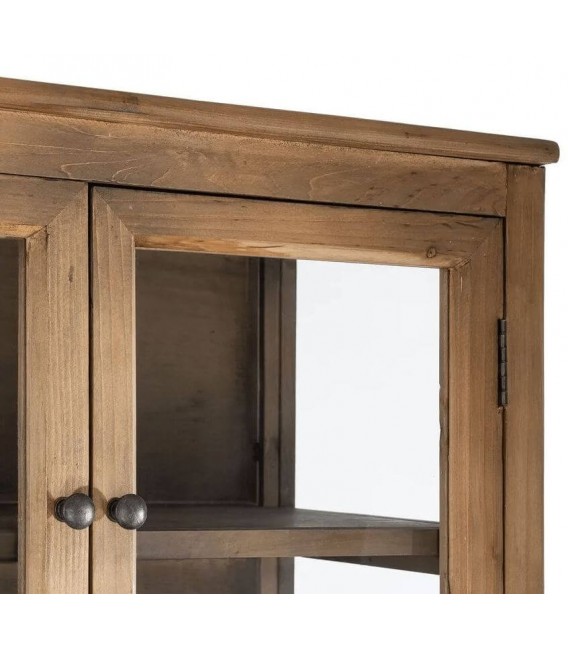 Vitrina 6 puertas cristal madera reciclada estilo boho natural 6