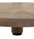 Mesa centro redonda de madera y hierro industrial marrón oscuro 3
