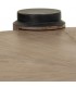 Mesa centro redonda de madera y hierro industrial marrón oscuro 4