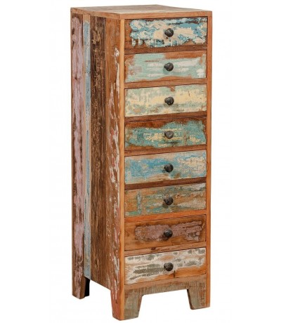 Sinfonier pequeño 8 cajones madera reciclada vintage multicolor