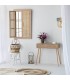 Espejo rectangular ventana con dos puertas de caña boho beige mdmhogar