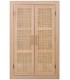 Espejo rectangular ventana con dos puertas de caña boho beige 1