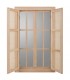 Espejo rectangular ventana con dos puertas de caña boho beige 2