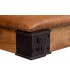 Mesa centro rectangular madera cuero hierro industrial ruedas 4