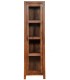 Vitrina estrecha 1 puerta cristal madera maciza de acacia nogal boho 1