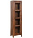 Vitrina estrecha 1 puerta cristal madera maciza de acacia nogal boho