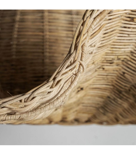 Lámpara techo XL ratán natural ondulada artesanal estilo ibicenco 1