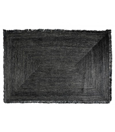 Alfombra rectangular yute color negro grande natural moderna