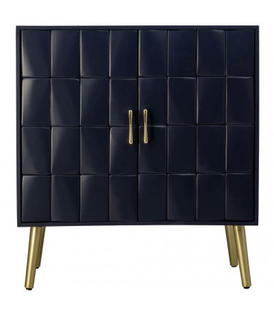 Taquillón de dos puertas en azul marino dorado estilo art deco