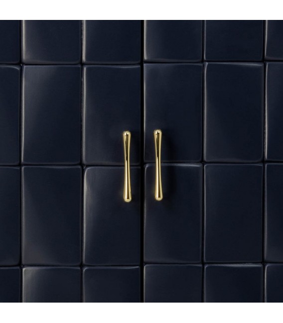 Taquillón de dos puertas en azul marino dorado estilo art deco 2