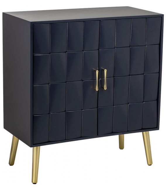 Taquillón de dos puertas en azul marino dorado estilo art deco 3