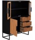 Vitrina de tres puertas y cajones madera metal industrial chic 3