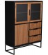 Vitrina de tres puertas y cajones madera metal industrial chic