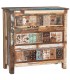 Cómoda pequeña madera maciza decapada multicolor 3 cajones vintage