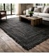 Alfombra rectangular grande yute color negro grande artesanal Mdmhogar