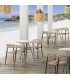 Mesa comedor velador redonda exterior ratán metal negro velador Mdmhogar
