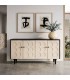 Aparador cuatro puertas madera reciclada negro natural moderno mdmhogar