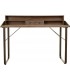 Mesa escritorio industrial con dos cajones madera metal negro 2