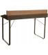Mesa escritorio industrial con dos cajones madera metal negro 3