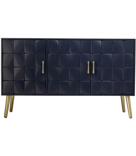 Aparador estilo art deco de tres puertas azul marino y dorado 2