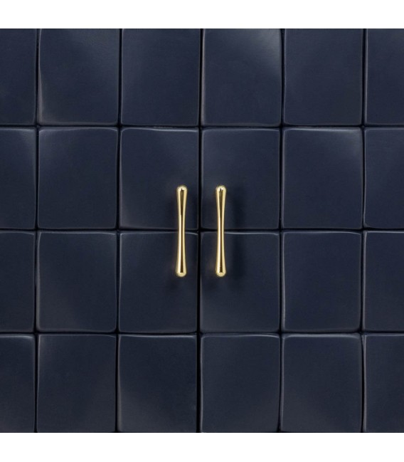 Aparador estilo art deco de tres puertas azul marino y dorado 5
