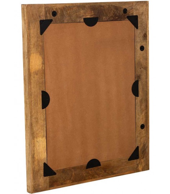 Espejo rectangular de madera de mango tallado a mano estilo boho 2