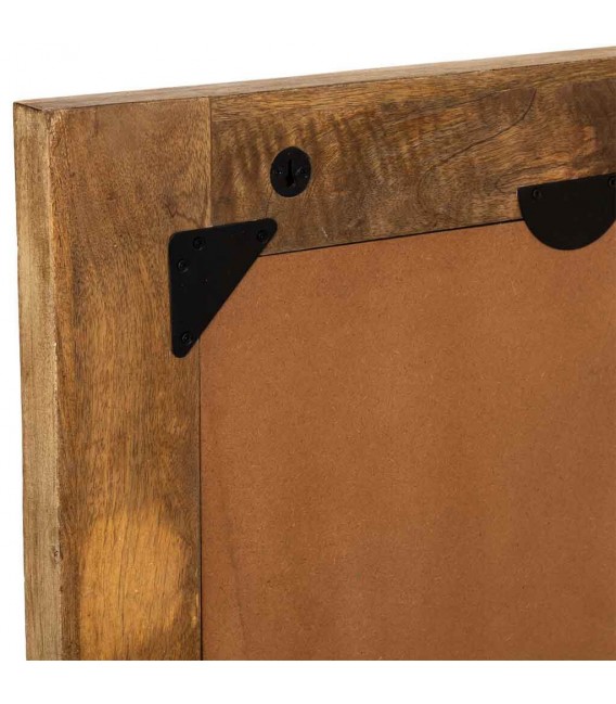 Espejo rectangular de madera de mango tallado a mano estilo boho 6