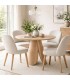 Mesa comedor redonda pequeña madera fresno estilo contemporáneo Mdmhogar