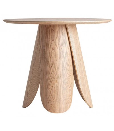 Mesa comedor redonda pequeña madera fresno estilo contemporáneo