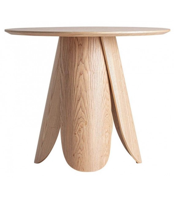 Mesa comedor redonda pequeña madera fresno estilo contemporáneo