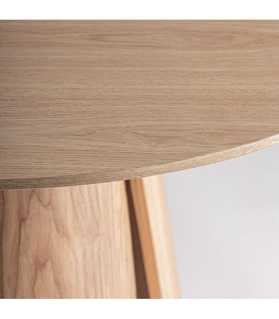 Mesa comedor redonda pequeña madera fresno estilo contemporáneo 2