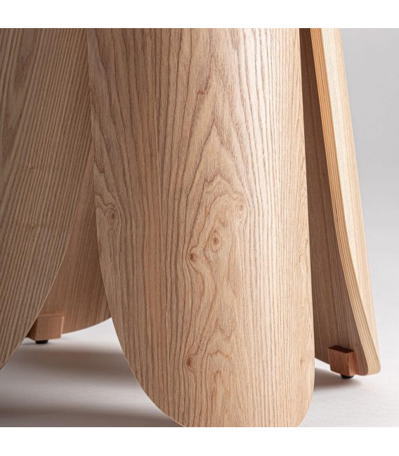 Mesa comedor redonda pequeña madera fresno estilo contemporáneo 5