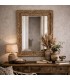 Espejo rectangular de madera de mango tallado a mano estilo boho Mdmhogar