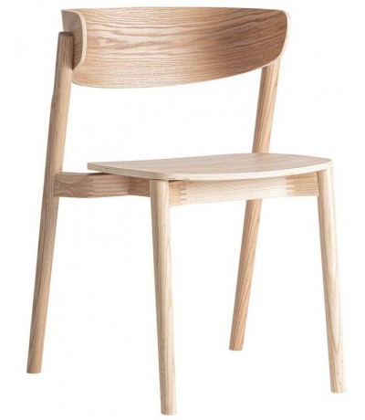 Set 2 sillas comedor madera acabado natural estilo nórdico natural