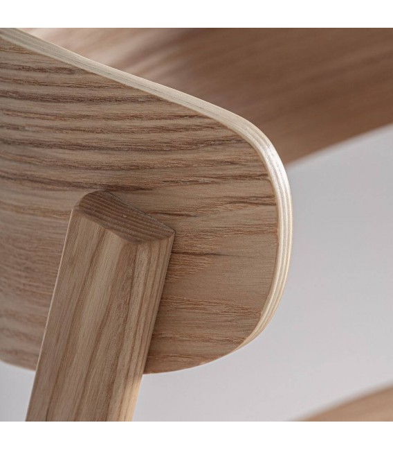 Set 2 sillas comedor madera acabado natural estilo nórdico natural 4