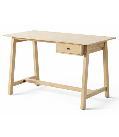 Mesa escritorio madera maciza mango  acabado natural estilo nórdico