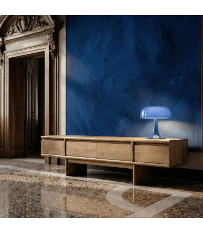 Mueble TV madera maciza de mango color nogal estilo contemporáneo Mdmhogar