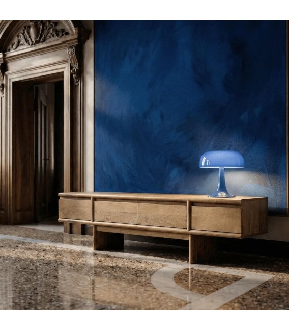 Mueble TV madera maciza de mango color nogal estilo contemporáneo Mdmhogar