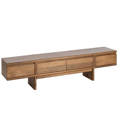 Mueble TV madera maciza de mango color nogal estilo contemporáneo